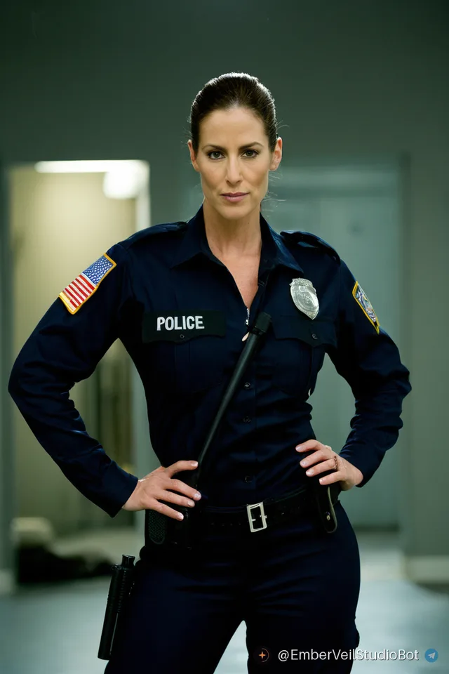 Cop: an AI-generated picture made with this preset, clothed