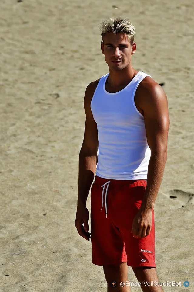 Lifeguard: an AI-generated picture made with this preset, clothed